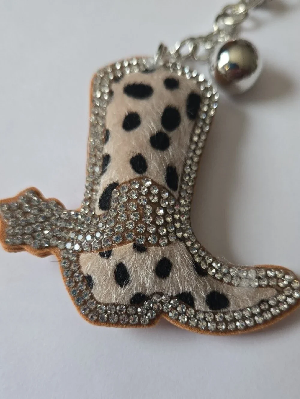 BLING Animal Print Cowboy Boot Keychain With Tassel.